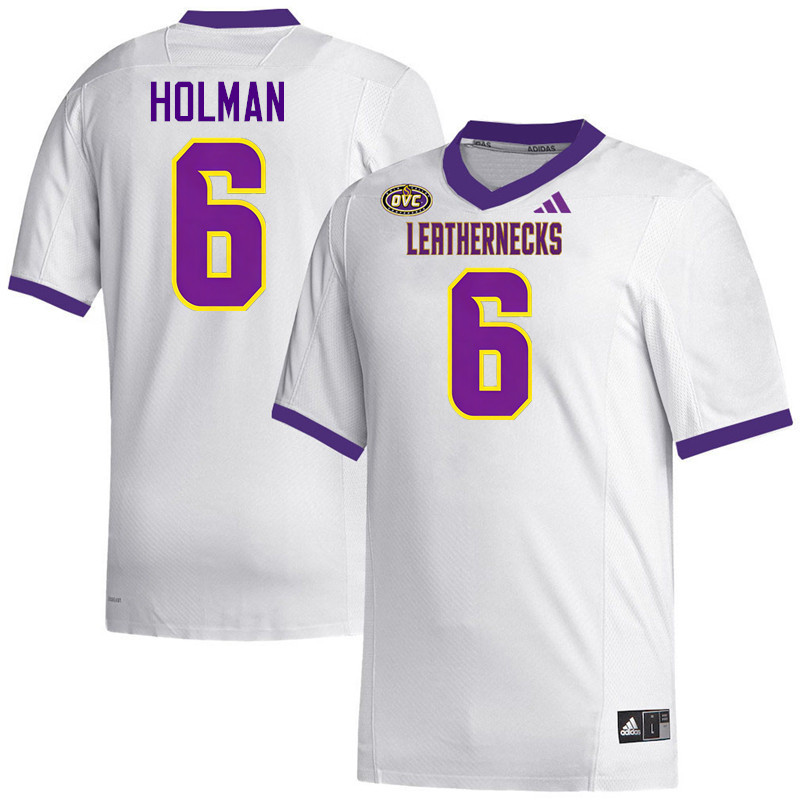 Western Illinois Leathernecks #6 Markell Holman College Football Jerseys,Uniforms-White